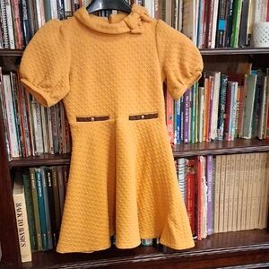 Janie and Jack Mustard Quilted Dress